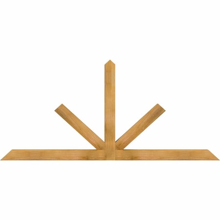 Ekena Millwork Saratoga Rough Sawn Timber Gable Bracket, Western Red Cedar, 84"W x 38"H x 4"D x 4"F, 11/12 Pitch GBW084X38X0404SAR00RWR